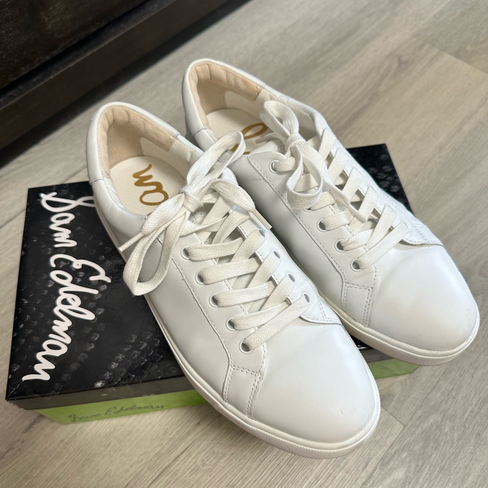 Sam Edelman White Leather Sneakers